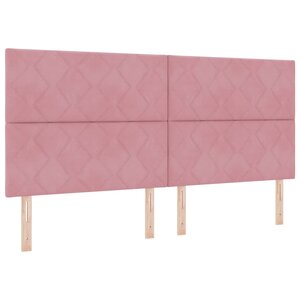 vidaXL Tête de Lit LED avec des lumières à LED Rose 200 cm Velours