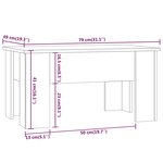 vidaXL Table basse blanc brillant 79x49x41 cm bois d'ingénierie