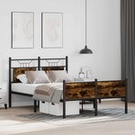 vidaXL Cadre de lit sans matelas chêne fumé 120x200 cm bois ingénierie