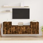 vidaXL Ensemble de meubles TV 3 Pièces Chêne fumé Bois d'ingénierie
