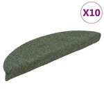 vidaXL Tapis autoadhésifs de marches 10 Pièces Vert 56x17x3 cm Aiguilleté