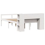 vidaXL Lit bibliothèque sans matelas blanc 120x190 cm bois pin massif