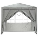 vidaXL Tente de fête Gris clair 250 x 250 x 240 cm PE et acier