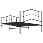 vidaXL Cadre de lit métal avec tête de lit/pied de lit noir 107x203 cm