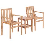 vidaXL Ensemble de bistro de jardin 3 Pièces teck solide