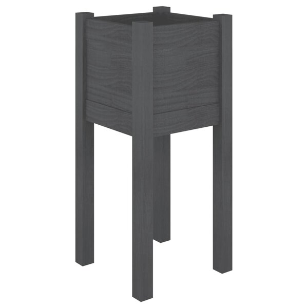 vidaXL Jardinière d'extérieur Gris 31x31x70 cm Bois de pin massif