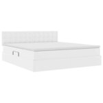 vidaXL Lit avec rangement et LED avec matelas Blanc pur 160 x 200 cm