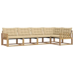 vidaXL Ensemble de canapés d'extérieur 5 pc Blanc et Beige