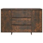 vidaXL Buffet avec 3 tiroirs chêne fumé 120x41x75 cm bois d'ingénierie