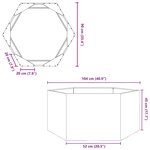vidaXL Jardinière vert olive hexagone 104x90x45 cm acier
