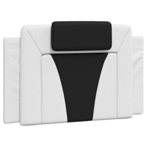 vidaXL Coussin de tête de lit Viana noir et blanc 90 cm similicuir