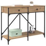 vidaXL Table console avec tiroir Chêne artisanal 100 x 39 x 78 5 cm