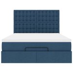VidaXL Cadre de lit ottoman avec matelas bleu 140x200 cm tissu