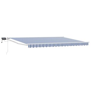 vidaXL Store rétractable manuel avec LEDs Bleu et Blanc 4 x 2 m