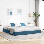 vidaXL Cadre de lit ottoman Bleu foncé 200 x 200 cm Velours