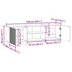 vidaXL Meuble TV Sonoma gris 150 x 31 x 50 cm Bois d'ingénierie
