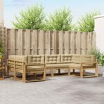 vidaXL Ensemble de canapés d'extérieur 6 Pièces Blanc et Beige