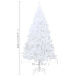 vidaXL Arbre de Noël artificiel pré-éclairé et boules blanc 180 cm PVC