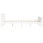 vidaXL Cadre de lit Blanc Bois massif 135x190 cm Double