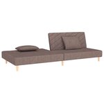 vidaXL Canapé-lit à 2 places avec deux oreillers taupe tissu