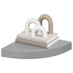 vidaXL Étagères d'angle flottantes 2Pièces gris brillant 25x25x3 8cm MDF
