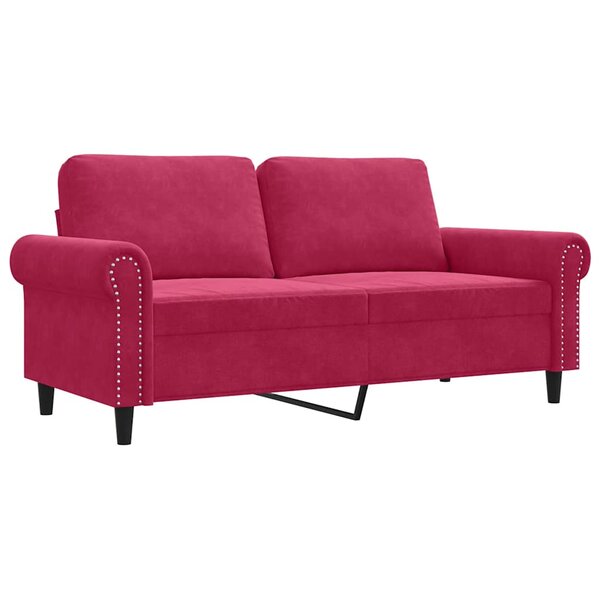 vidaXL Canapé à 2 places Rouge bordeaux 140 cm Velours
