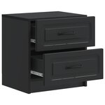 vidaXL Cabinet de chevet avec tiroir 2 Pièces Noir 43 x 34 5 x 44 5 cm