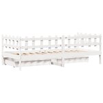 vidaXL Lit de jour et tiroirs sans matelas blanc 90x200 cm bois massif