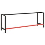 vidaXL Cadre de banc de travail Noir et rouge mat 220x57x79 cm Métal