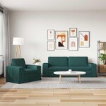 vidaXL Canapé 2 Pièces Vert foncé 182 x 80 x 82 cm tissu