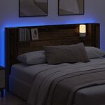 vidaXL Cabinet de Tête de Lit avec LED Bois ancien Bois d'ingénierie