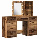 vidaXL Table de Toilette avec tiroir 3 Pièces Marron Bois d'ingénierie