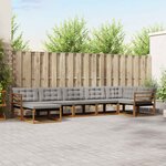 vidaXL Ensemble de canapés d'extérieur 7 Pièces Gris Naturel et Clair