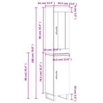 vidaXL Buffet haut Blanc brillant 34 5x34x180 cm Bois d'ingénierie