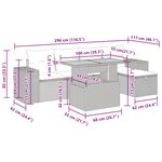 vidaXL Salon de jardin avec coussins 6Pièces marron résine tressée acacia