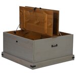 vidaXL Coffre de rangement HALDEN gris 91x91x47 cm bois massif pin