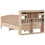 vidaXL Lit bibliothèque sans matelas 135x190 cm bois de pin massif