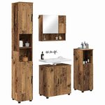 vidaXL Ensemble de mobilier de salle de bain 4 Pièces Bois Ancien