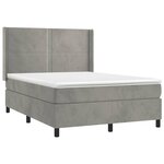 vidaXL Sommier à lattes de lit et matelas Gris clair 140x200cm Velours