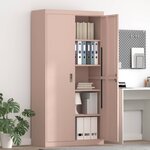 vidaXL Armoire de rangement 2 Pièces Rose 90 x 40 x 180 cm Acier