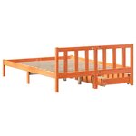 vidaXL Cadre de lit sans matelas cire marron 135x190cm bois pin massif