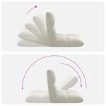 vidaXL Fauteuil de sol ajustable Crème Velours