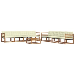 vidaXL Ensemble de canapés d'extérieur 9 Pièces Naturel et Crème