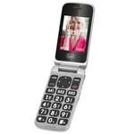 Téléphone à clapet senior trevi flex plus 55 gris - large touches et bouton sos