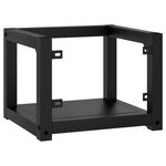 vidaXL Cadre de lavabo de salle de bain mural Noir 40x38x31 cm Fer