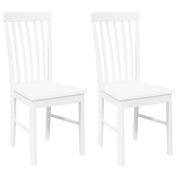 vidaXL Chaises à manger 2 Pièces blanc bois massif caoutchouc