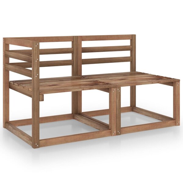 vidaXL Salon de jardin 2 Pièces Marron Bois de pin imprégné