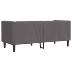 vidaXL Canapé à 2 places Chesterfield gris similicuir