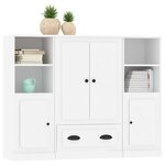 vidaXL Buffets 3 Pièces blanc bois d'ingénierie