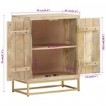 vidaXL Buffet avec 2 portes 55x30x70 cm bois massif de manguier